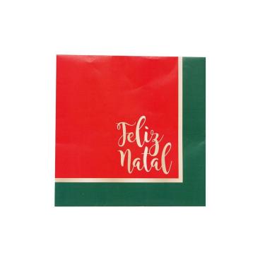 Imagem de Guardanapo Feliz Natal Verde Vermelho 20 Fls 32cm 1924325