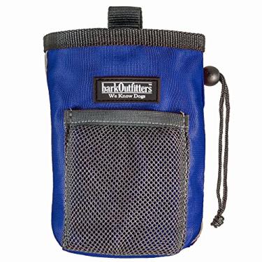 Imagem de barkOutfitters Bolsa para petisco para cães – Bolsa de treinamento para cães – Sacos para petiscos para cães, carrega facilmente lanches e brinquedos para animais de estimação, recipiente de comida para cachorro com bolso de malha, bolsa de qualidade profissional (azul)