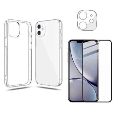 Imagem de Capa Capinha Clear Case + Película de Vidro Temperado 3D + Película Proteção da Lente da Câmera - (Hard Glass Store)