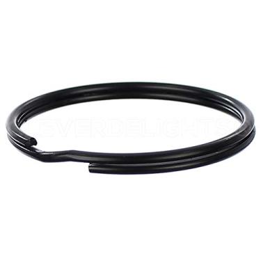 Imagem de Pacote com 10 chaveiros - CleverDelights 2" - Cor preta escura - Anéis de chave grandes divididos - 5 cm