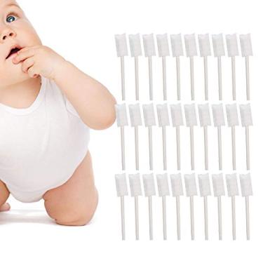 Imagem de Conjunto de escova de dentes de bebê, 30 peças de escova de dentes infantil limpa as gengivas de bebê, limpador descartável de língua de gaze, escova de dentes de silicone para crianças escova de dentes