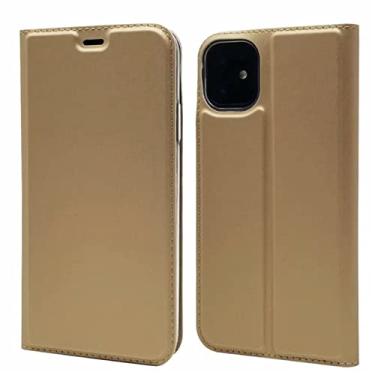 Imagem de YINGDAFENG Capa para iPhone 14/14 Pro/14 Plus/14 Pro Max, capa de couro PU carteira vintage capa flip TPU carcaça interna slots para cartão fecho magnético função de suporte à prova de choque completo, ouro, 14pro 6,1 polegadas
