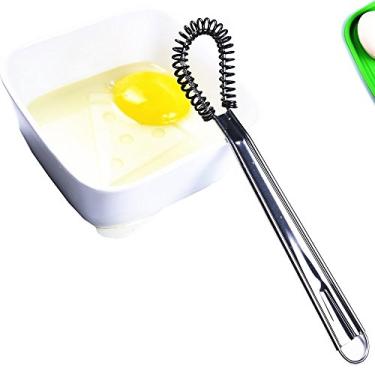 Imagem de Silicone Mini Spring Egg Beater Magic Whisk Hand Held Sauce Stirrer Blender Milk Frother Foamer Coffee Mixer,Black