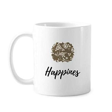 Imagem de Caneca de cerâmica com desenho de rosas e flores