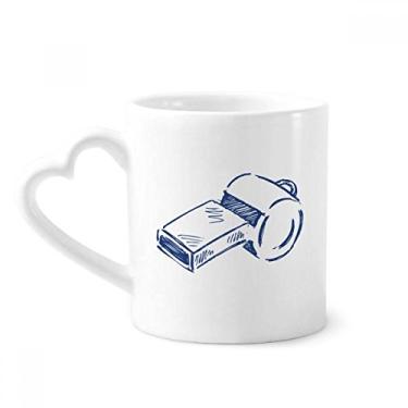Imagem de Caneca de futebol azul apito de desenho animado caneca de café cerâmica copo de coração de vidro