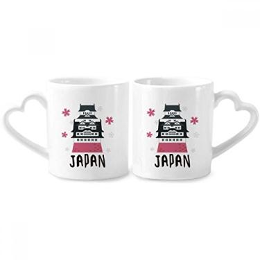 Imagem de Conjunto de canecas de porcelana para casais, construção cultural, japonesa, local, coração, coração