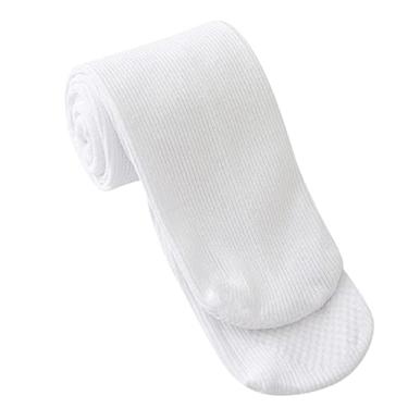 Imagem de Meias de futebol de malha infantil meias de cano alto para meninas meias infantis uniformes meias de algodão fofas meias para bebês meninas com alças (branco, 3-8 anos)