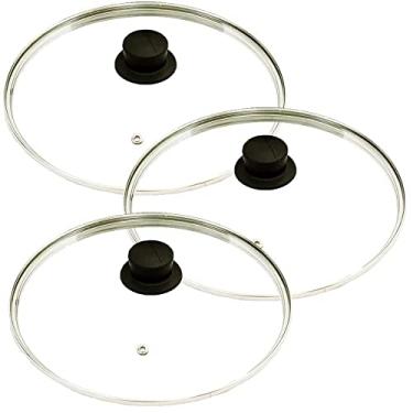 Imagem de Jogo 3 Tampa Vidro Avulsa Vidro 12/13 e 14/15 Cm Para Panela Frigideira Caçarola