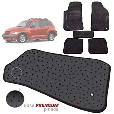 Imagem de Jogo de Tapete Carpete Tevic Pinado Chrysler Pt Cruizer 2000 01 02 03 04 05 06 07 08 09 10 Impermeável Lavável Logo Bordado 5 Peças