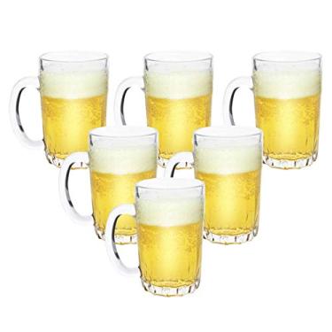 Imagem de Kit 6 Canecas de Chopp Cerveja de Vidro Grosso 330ml