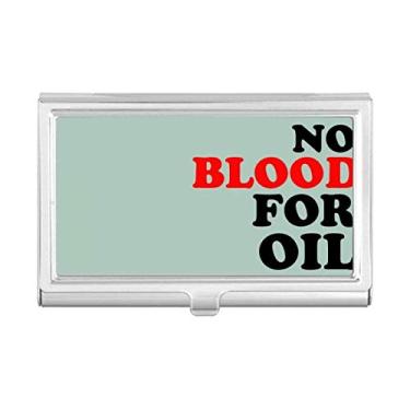 Imagem de No Blood for Oil Love and Peace World, porta-cartões de visita, porta-cartões