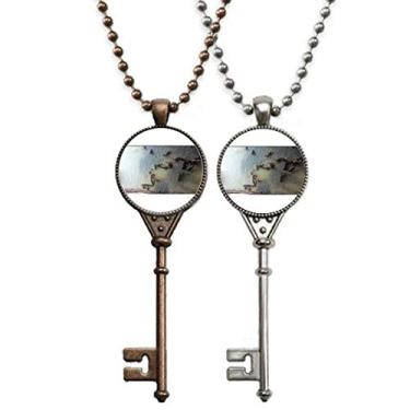 Imagem de OFFbb-USA Cisne preto para nadar art déco, presente, chaveiro, colar pingente, joias, decoração para casais