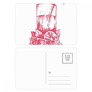 Imagem de Conjunto de cartão postal Juice Lemon com estampa de ilustração em aquarela