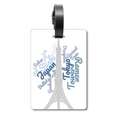 Imagem de Japan Tokyo Tower Landmark Wordcloud Mala Etiqueta Bagagem Cartão de Bagagem Etiqueta Scutcheon Etiqueta