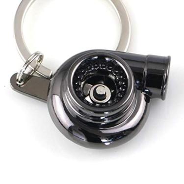 Imagem de maycom® Chaveiro giratório criativo turbocompressor turbocompressor chaveiro (preto unmetal)
