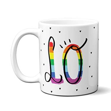 Imagem de Caneca Presente Namorados Casal Love Amo Arco-íris Criativo