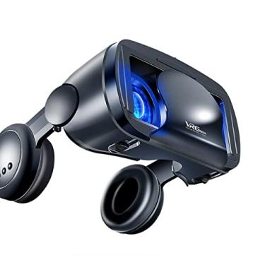 Imagem de dalishopp Compatível com fone de ouvido VR para e telefone Android, atualize os óculos VR com fones de ouvido remotos com luz azul, visualizador de realidade virtual 3D para assistir filmes e videogam