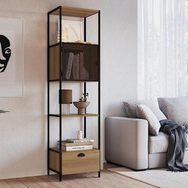 Imagem de Estante Industrial 1 Porta 1 Gaveta York Artesano Hanover/preto