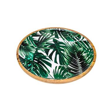 Imagem de Bandeja de Madeira Redonda Leafage 35cm x 3cm - Wolff