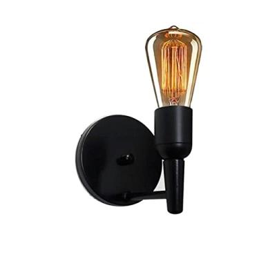 Imagem de Lustre Arandela Retro Suporte para Lâmpada, Vivare Iluminação, Arandela Parede2028/1 PRLA, Preto, Pequena