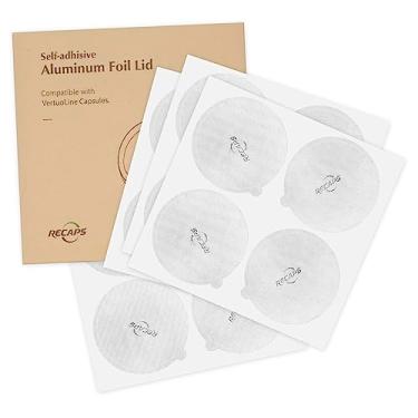 Imagem de RECAPS Tampas de alumínio para reutilizar cápsulas de café compatíveis com Nespresso VertuoLine 500 peças 62 mm