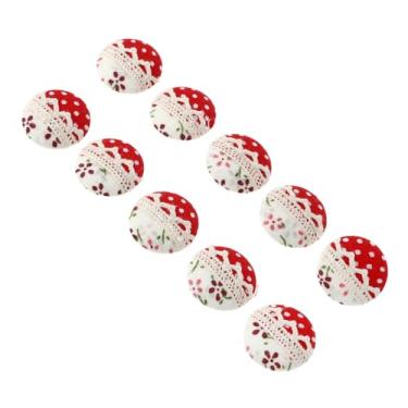 Imagem de Operitacx 10 Pcs botão de pano botão de costura botão de roupa botões de costura botões jeans botões decorativos botões de substituição de roupas volta Envolto Fivela K30 vermelho