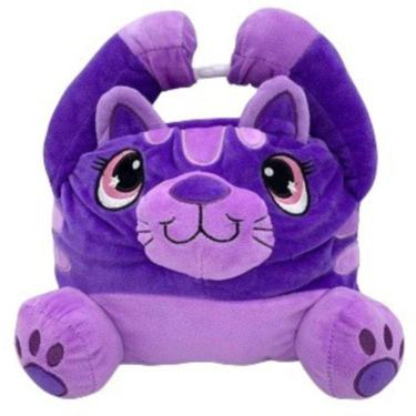 Imagem de Lancheira térmica tipo animal roxa de pelúcia para crianças