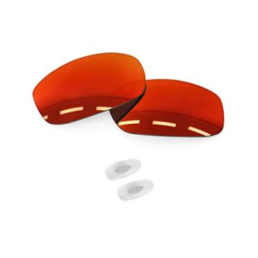 Imagem de Forobb Lentes de reposição polarizadas e peças de nariz para óculos de sol RayBan RB3445-61 mm - vermelho maçarico - policarbonato polarizado