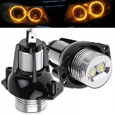 Imagem de csslyzl Lâmpada LED Angel Eyes com anel de halo para farol compatível com BMW série 3 Pre-LCI E90 E91 325i 328i 330i 335i 335xi 2006-2008 (iluminação âmbar)