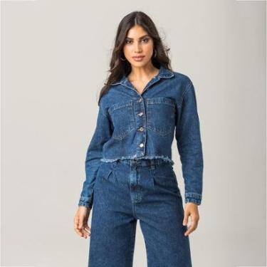 Imagem de Jaqueta Jeans Cropped Feminina Moderna Zune-Feminino
