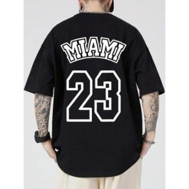 Imagem de Camiseta Oversized Miami Basquetebol Esporte Estilo De Rua Masculina-Masculino