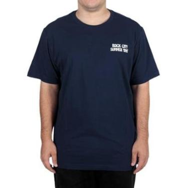 Imagem de Camiseta Rock City Surf Skull Azul Marinho-Unissex