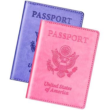 Imagem de Herain Suporte de passaporte, capa de passaporte, carteira de passaporte, para homens e mulheres, capa de passaporte, protetor de livro de passaporte, combo de porta-cartão de passaporte e vacina