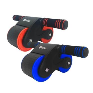 Imagem de Roda de Exercícios Abdominais, 26cm x 17,5cm x 17cm, Tatame de 33,5cm x 17cm x 1cm, Revestimento de Borracha, Apoio Revestido de Espuma