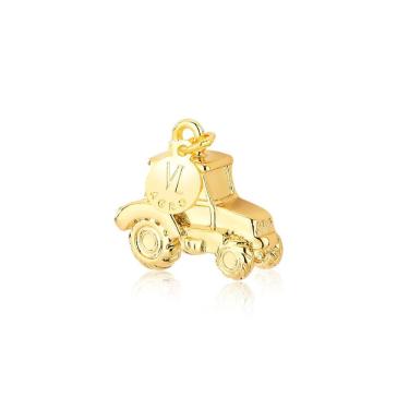 Imagem de Bibelô Decorativo Mini Trator Revestido em Ouro