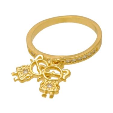 Imagem de Anel Mãe De Duas Meninas Duas Filhas Cravejado Com Zircônias Folheado Em Ouro 18k Softjoias (22)