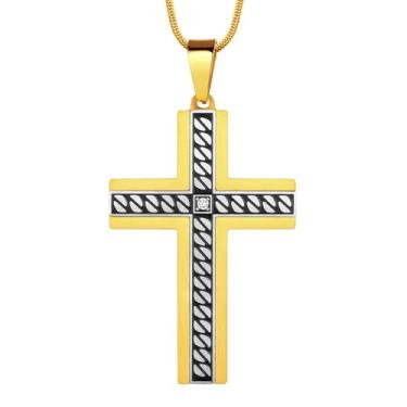 Imagem de Hipunk Colar com cruz e versículo da Bíblia – Colar masculino de aço inoxidável com pingente de cruz com cruz e cruz crucifixo de Filipenses Jesus colar giratório para mulheres, Aço inoxidável, Sem