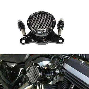 Imagem de Filtro de ar estilo corrida de admissão de ar adequado para Harley Sportster Iron XL 883 1200 48 72 2004-2022 (preto)