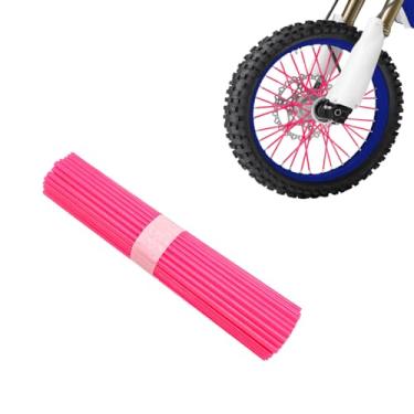 Imagem de Suvnie 72 peças capas de raio de bicicleta suja, bordas de roda universais envolvem acabamento de tubo, capas de raio protetor de decoração para bicicleta suja bicicleta de cadeira de rodas off-road,
