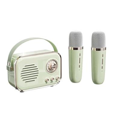 Imagem de Mini alto-falante retrô portátil sem fio Bluetooth alto-falante microfone karaokê ao ar livre tudo em um mini subwoofer HIFI pequeno alto-falante presente ornamento type2