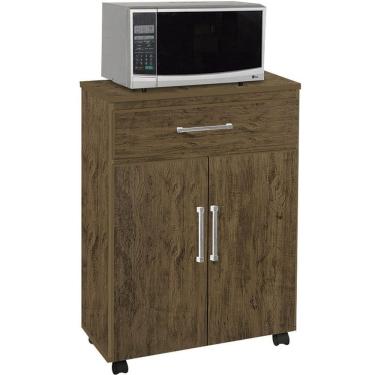 Imagem de Balcão Para Micro-Ondas Marrom - Liz - 2 Portas