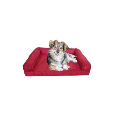 Imagem de Cama Pet Sofá Porte Médio 78x65 Cm Lavável e Resistente - Cores! Pet Querido (Vermelho)