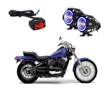Imagem de Par Farol de Milha Angel Eye U7 Azul para Moto Kawasaki Vulcan 800CC 1