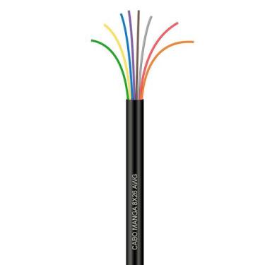 Imagem de Cabo Manga 8x26 AWG - sem Blindagem Preto - 1 Metro - CIRILO CABOS