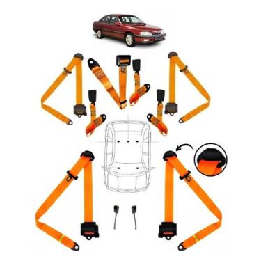 Imagem de Kit cinto de segurança COMPLETO para CHEVROLET OMEGA + fechos - HCML, 