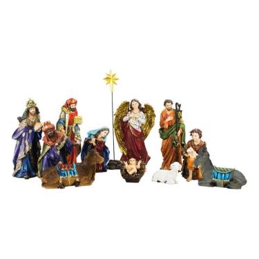 Imagem de Presépio Natalino Árvore De Natal Resina Completo - 29cm