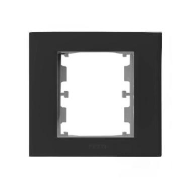 Imagem de Placa + bastidor 2 modulos embutir para moveis preto pezzi