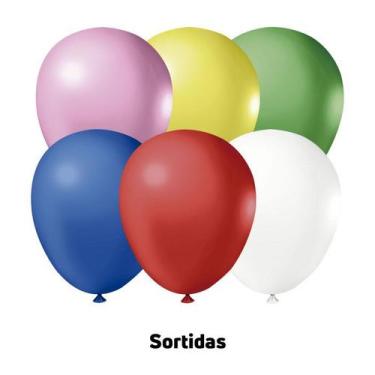 Imagem de 10 pacotes Balão Bexiga Liso Festa Decoração 6,5 Pol. Sortido C/ 50 Un