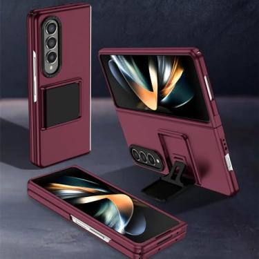 Imagem de Capa de suporte portátil simples para Samsung Galaxy Z Fold 6 4 5 5G fold6 Fold5 Fold3 Fold4 Fold 3 Acessórios de telefone, vinho tinto, para Samsung Z Fold 5