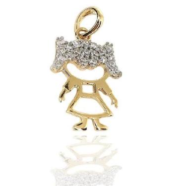 Imagem de Pingente de ouro 18k Filha com Pedras - Elegancy Joias
